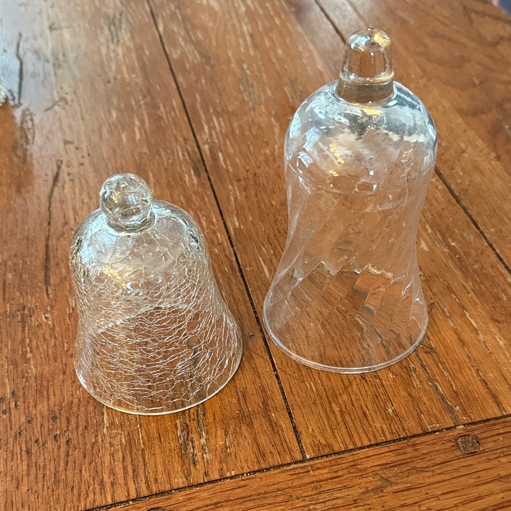 Set of Two Peg Glass Candle Holders